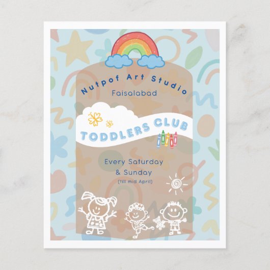 Editable Kid's flyer! Cute and aesthetic チラシ (正面)