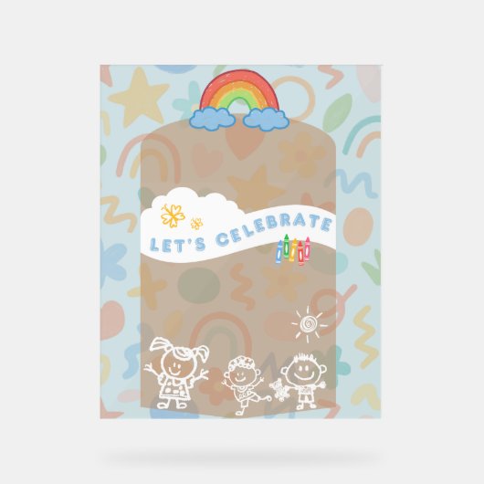 Editable Kid's flyer! Cute and aesthetic board アクリルサイン (正面)