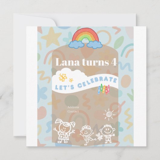 Editable Kid's flyer! Cute and aesthetic Card 招待状 (正面)