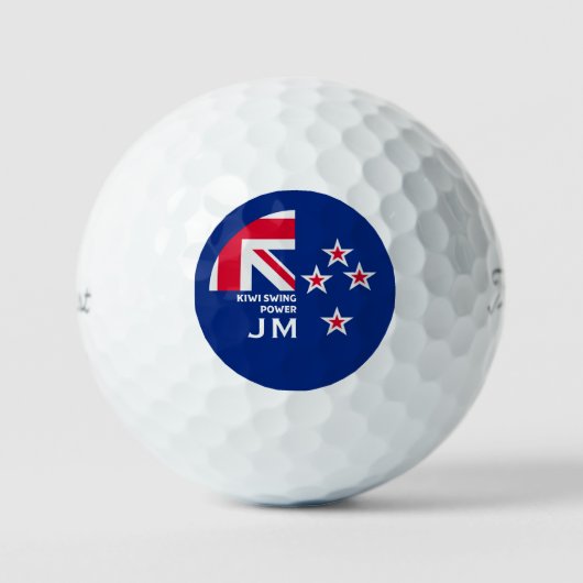 Editable Kiwi New Zealander Golfing ゴルフボール (正面)