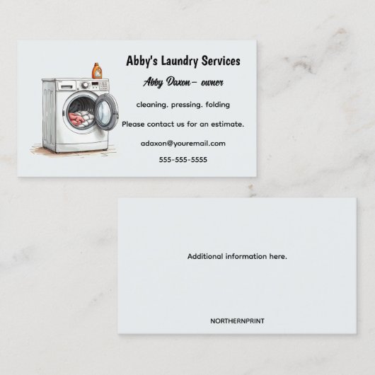 Editable Laundry Services  名刺 (正面/裏面)