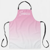 (Editable) Light Pink Color Ombre & Your Text エプロン (正面)