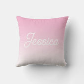 (Editable) Light Pink Color Ombre & Your Text クッション (裏面)