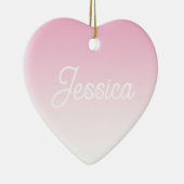 (Editable) Light Pink Color Ombre & Your Text セラミックオーナメント (右)