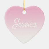 (Editable) Light Pink Color Ombre & Your Text セラミックオーナメント (裏面)