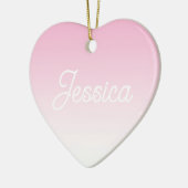 (Editable) Light Pink Color Ombre & Your Text セラミックオーナメント (左)