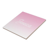 (Editable) Light Pink Color Ombre & Your Text タイル (側面)