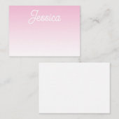 (Editable) Light Pink Color Ombre & Your Text ノートカード (正面/裏面)