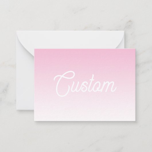 (Editable) Light Pink Color Ombre & Your Text ノートカード (正面)