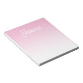 (Editable) Light Pink Color Ombre & Your Text ノートパッド (アングル)