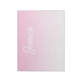 (Editable) Light Pink Color Ombre & Your Text ノートパッド (回転)