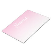 (Editable) Light Pink Color Ombre & Your Text ノートパッド (アングル)