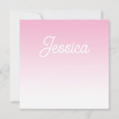 (Editable) Light Pink Color Ombre & Your Text 招待状 (正面)