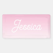 (Editable) Light Pink Color Ombre & Your Text 横断幕 (横)