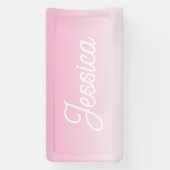 (Editable) Light Pink Color Ombre & Your Text 横断幕 (縦)