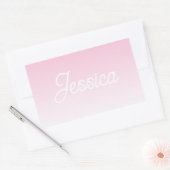 (Editable) Light Pink Color Ombre & Your Text 長方形シール (封筒)
