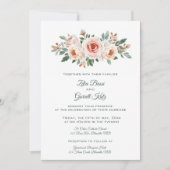 Editable Light Pink Roses 招待状 (正面)