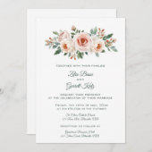 Editable Light Pink Roses 招待状 (正面/裏面)