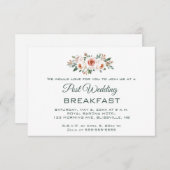 Editable Light Pink Roses Post Wedding Breakfast 出欠カード (正面/裏面)