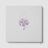 Editable Lilac Floral and Gold Wedding Guestbook ゲストブック (裏面)