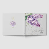 Editable Lilac Floral and Gold Wedding Guestbook ゲストブック (全面)