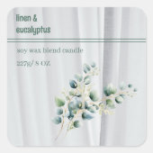 Editable Linen and Eucalyptus Product スクエアシール (正面)