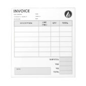 Editable Logo Invoice ノートパッド (正面)
