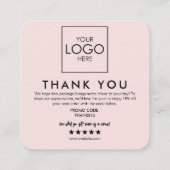 Editable Logo Pink Thank You Package エンクロージャーカード (裏面)