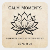 Editable Lotus Flower Product スクエアシール (正面)