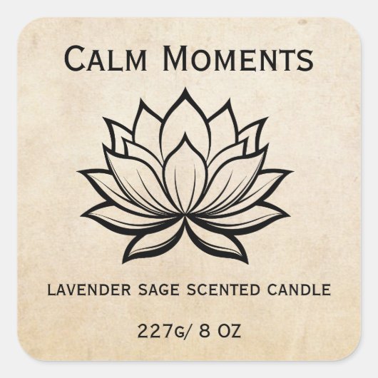 Editable Lotus Flower Product スクエアシール (正面)