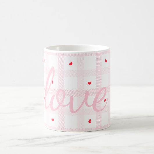 Editable Love Heart Pattern Cute Romantic Seamless コーヒーマグカップ (中央)