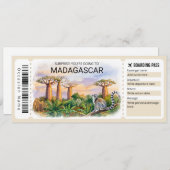 Editable Madagascar Trip Boarding Pass Ticket 招待状 (正面/裏面)