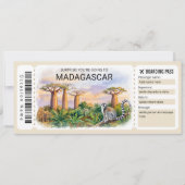 Editable Madagascar Trip Boarding Pass Ticket 招待状 (正面)