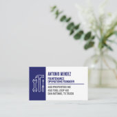 Editable Maintenance Hammer Logo Business Card 名刺 (スタンド正面)