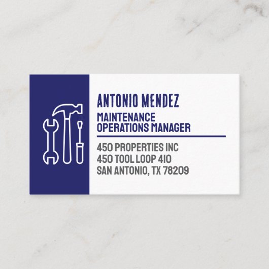 Editable Maintenance Hammer Logo Business Card 名刺 (正面)