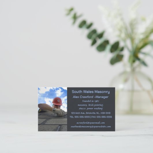 Editable Masonry Brick Laying 名刺 (スタンド正面)