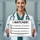 Editable Match Day Sign Medical Graduation ポスター