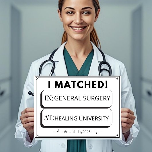 Editable Match Day Sign Medical Graduation ポスター
