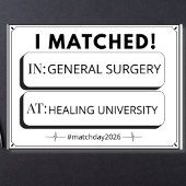 Editable Match Day Sign Medical Graduation ポスター