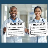 Editable Match Day Sign Medical Graduation ポスター