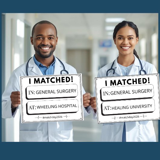 Editable Match Day Sign Medical Graduation ポスター