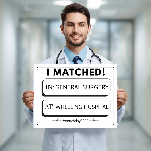 Editable Match Day Sign Medical Graduation ポスター