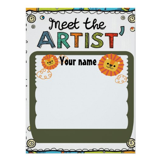 Editable “Meet the Artist” School Template ポスター (正面)