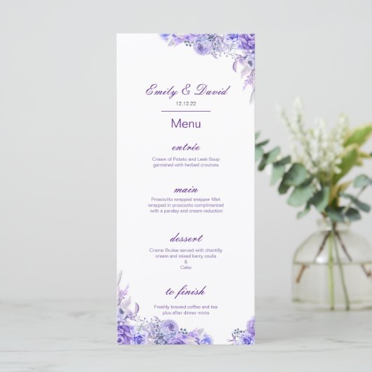 Editable Menu, Wedding Menu, Baby Shower, Bridal   メニュー (スタンド正面)