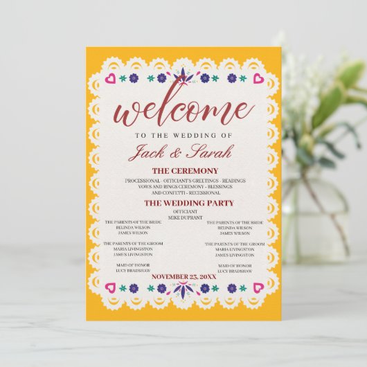 Editable Mexican Wedding Invitation 2 招待状 (スタンド正面)