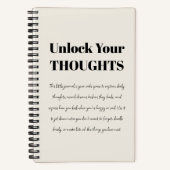 Editable Minimal Journal | Unlock Your Thoughts ノートブック (正面)