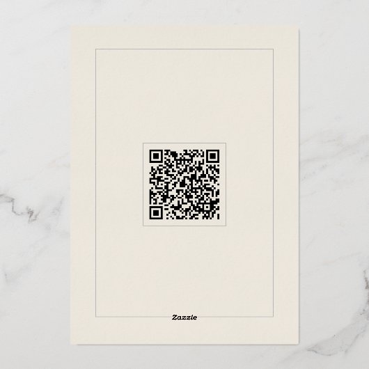Editable Minimal QR Code Invitation with Gold Init 箔招待状 (裏面)