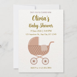 Editable Minimalist Baby Shower  招待状