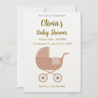Editable Minimalist Baby Shower  招待状