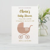 Editable Minimalist Baby Shower  招待状 (スタンド正面)